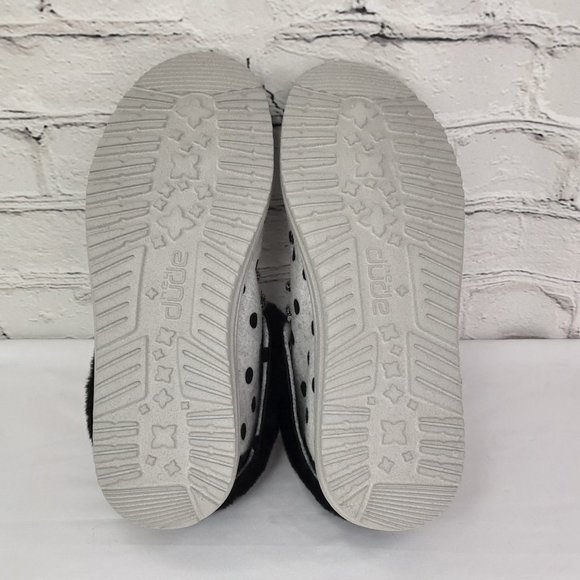 HEY DUDE 'BRITT' FUR LINING SNAP & FOLD CUFF TWO LOOKS IN ONE SHOE BL. POLKA-DOT - Picture 9 of 16